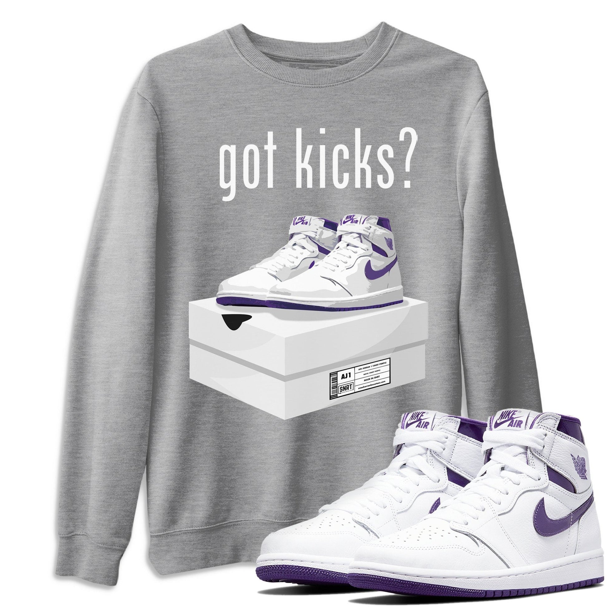 Jordan 1 WMNS Court Purple Sneaker Match Tees Got Kicks Sneaker Tees Jordan 1 WMNS Court Purple Sneaker Release Tees Unisex Shirts
