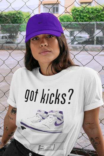 Jordan 1 WMNS Court Purple Sneaker Match Tees Got Kicks Sneaker Tees Jordan 1 WMNS Court Purple Sneaker Release Tees Unisex Shirts