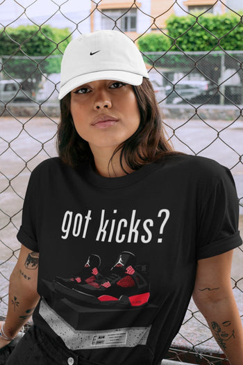 Jordan 4 Red Thunder Sneaker Match Tees Got Kicks Sneaker Tees Jordan 4 Red Thunder Sneaker Release Tees Unisex Shirts