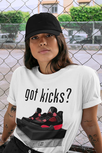 Jordan 4 Red Thunder Sneaker Match Tees Got Kicks Sneaker Tees Jordan 4 Red Thunder Sneaker Release Tees Unisex Shirts