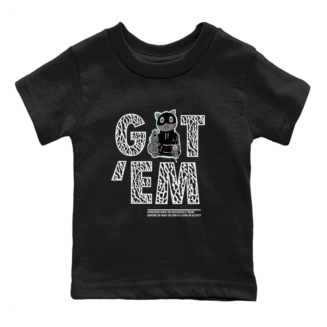3s Green Glow shirt to match jordans Got'em Cat sneaker tees Air Jordan 3 Green Glow SNRT sneaker release tees baby toddler Black 2 cotton Shirt