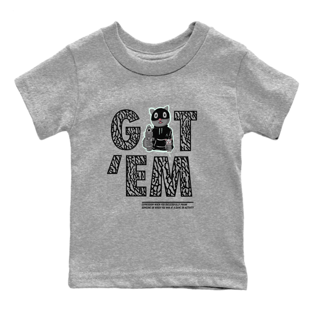 3s Green Glow shirt to match jordans Got'em Cat sneaker tees Air Jordan 3 Green Glow SNRT sneaker release tees baby toddler Heather Grey 2 cotton Shirt