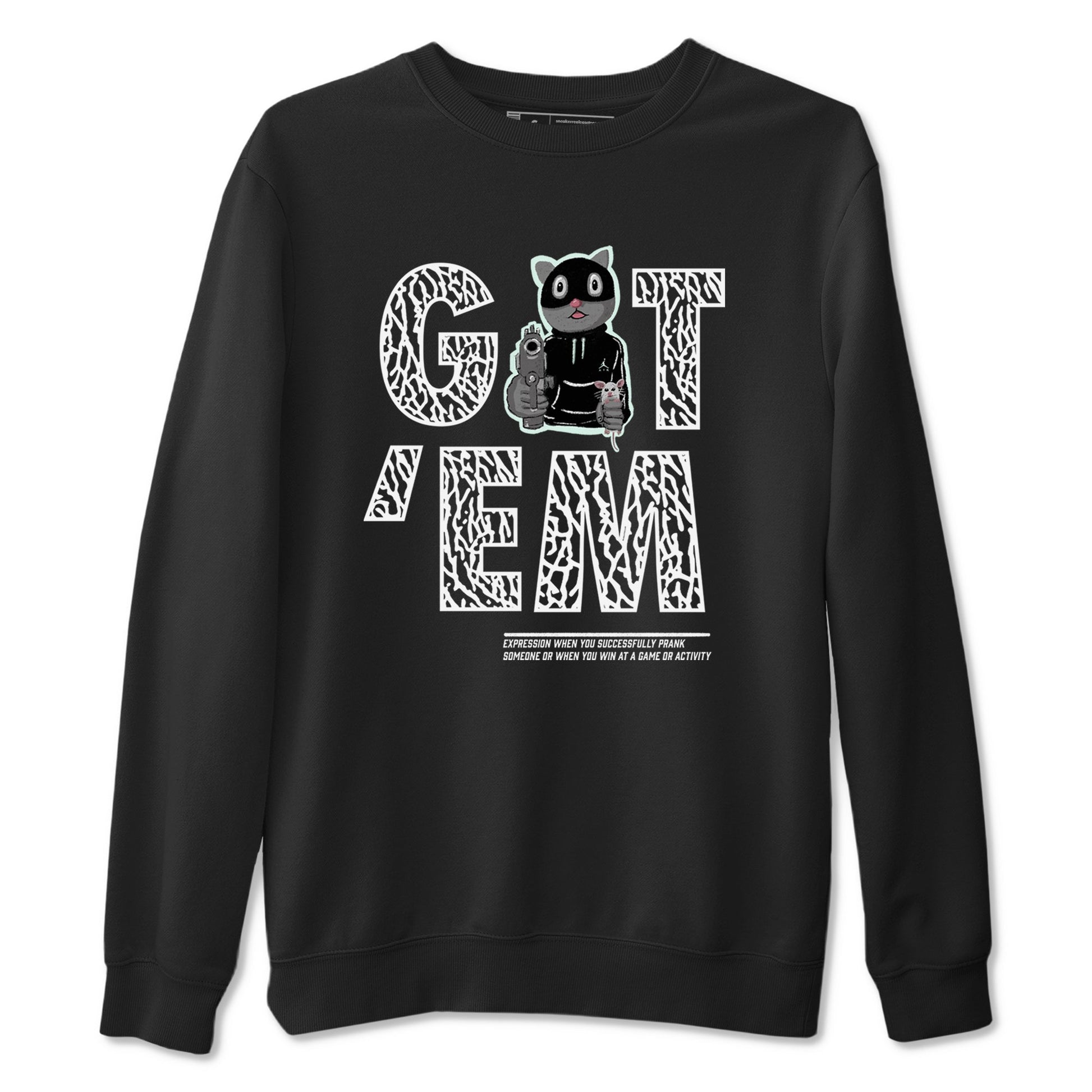 3s Green Glow shirt to match jordans Got'em Cat sneaker tees Air Jordan 3 Green Glow SNRT Sneaker Release Tees unisex cotton Black 2 crew neck shirt