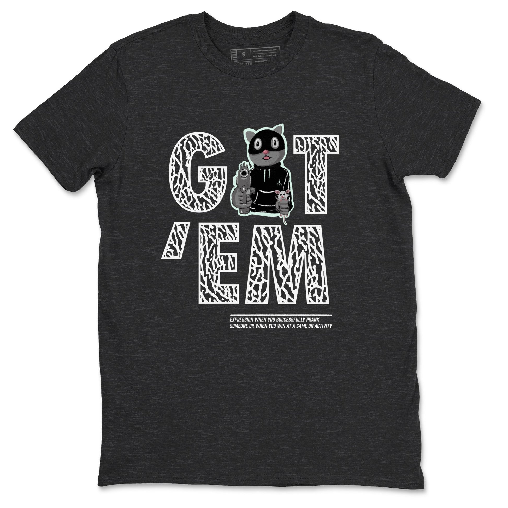 3s Green Glow shirt to match jordans Got'em Cat sneaker tees Air Jordan 3 Green Glow SNRT Sneaker Release Tees unisex cotton Charcoal Heather 2 crew neck shirt