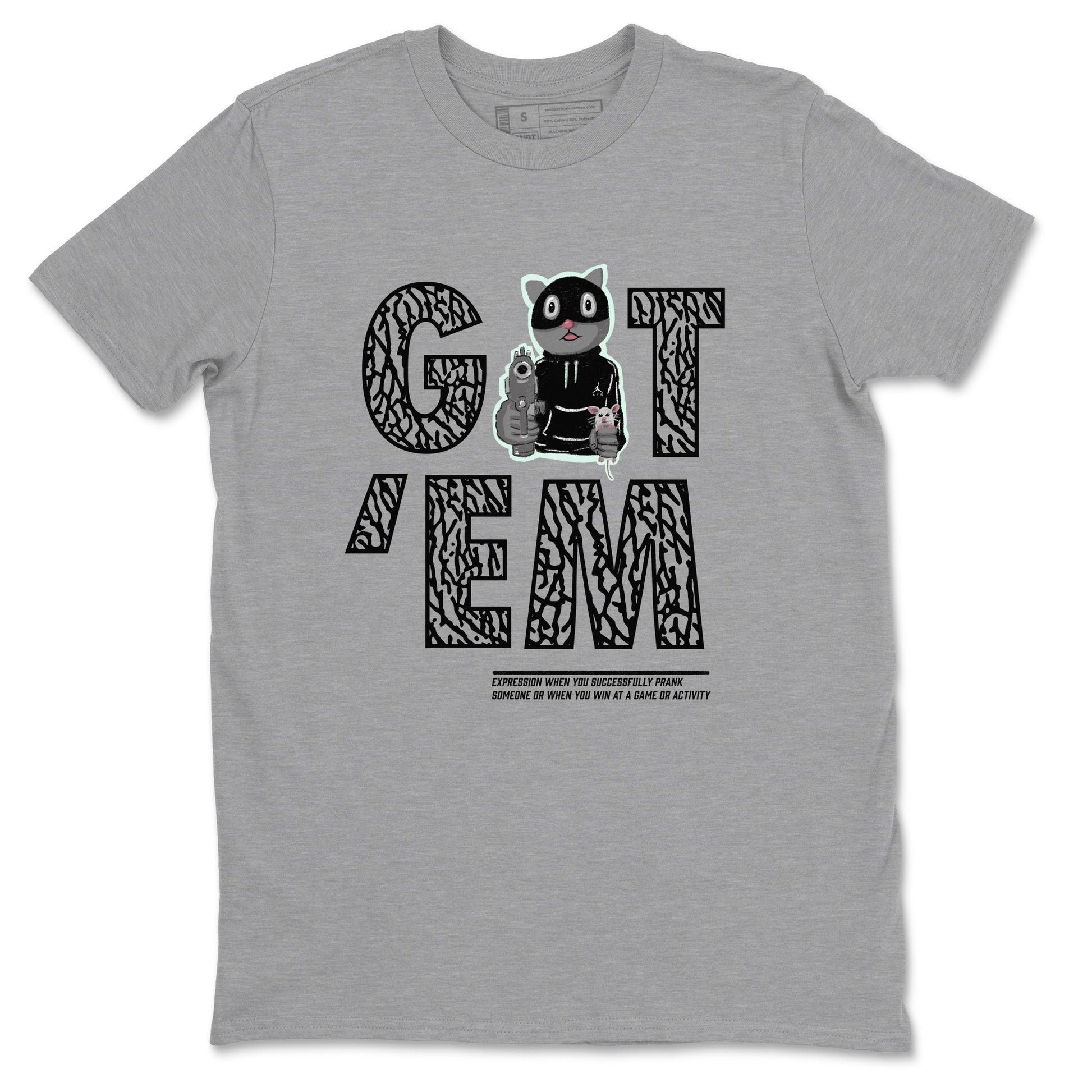 3s Green Glow shirt to match jordans Got'em Cat sneaker tees Air Jordan 3 Green Glow SNRT Sneaker Release Tees unisex cotton Heather Grey 2 crew neck shirt