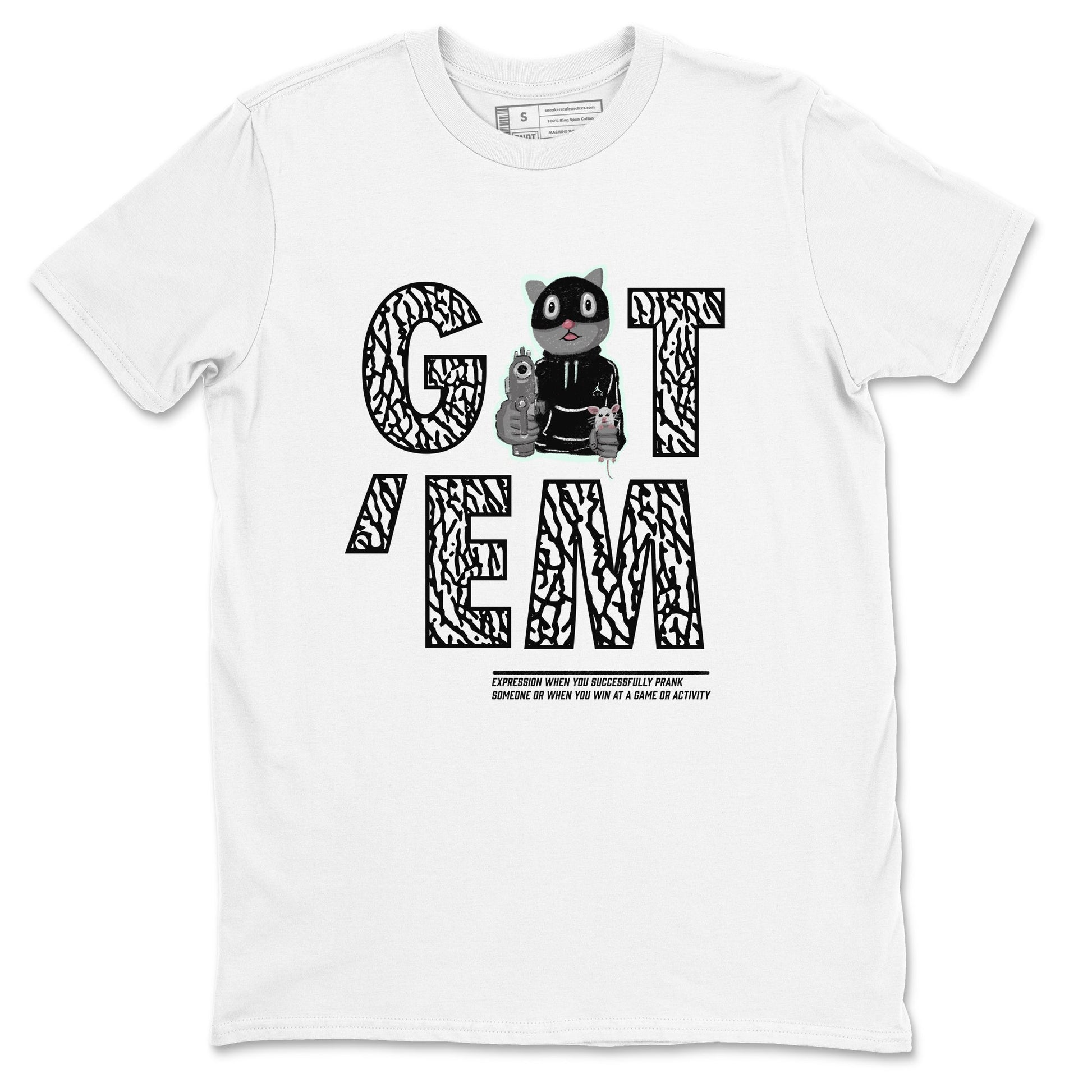 3s Green Glow shirt to match jordans Got'em Cat sneaker tees Air Jordan 3 Green Glow SNRT Sneaker Release Tees unisex cotton White 2 crew neck shirt