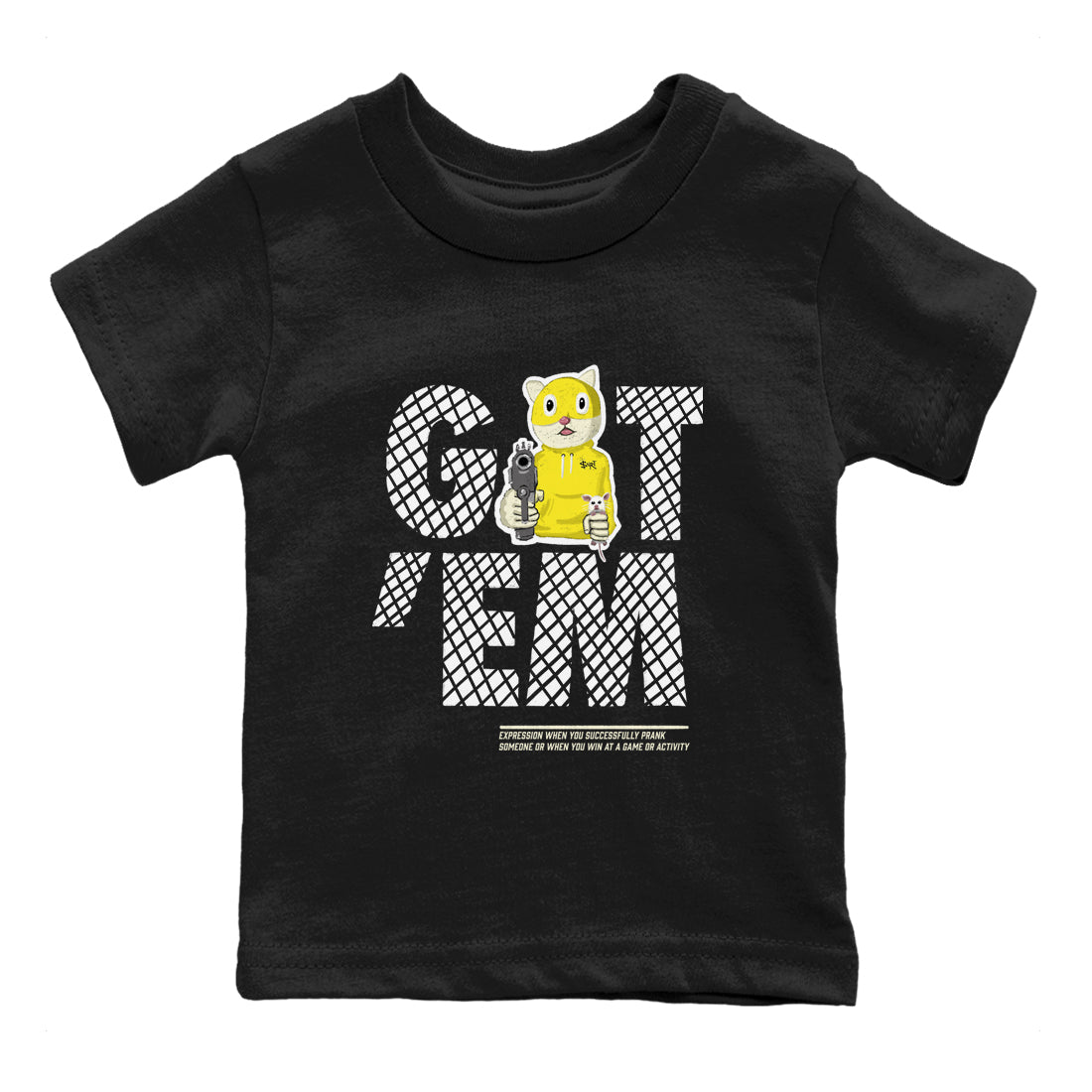 4s Vivid Sulfur shirt to match jordans Got'em Cat sneaker tees Air Jordan 4 Retro Vivid Sulfur SNRT sneaker release tees baby toddler Black 2 cotton Shirt