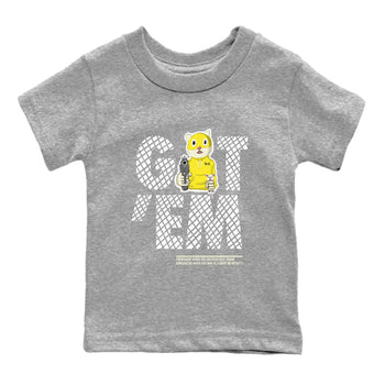 4s Vivid Sulfur shirt to match jordans Got'em Cat sneaker tees Air Jordan 4 Retro Vivid Sulfur SNRT sneaker release tees baby toddler Heather Grey 2 cotton Shirt