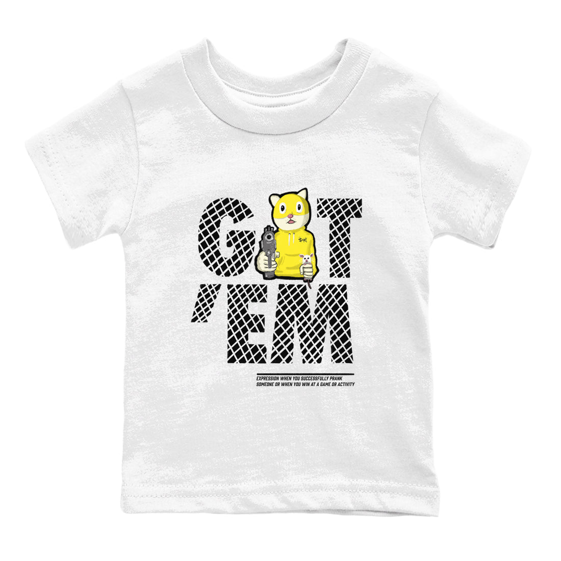 4s Vivid Sulfur shirt to match jordans Got'em Cat sneaker tees Air Jordan 4 Retro Vivid Sulfur SNRT sneaker release tees baby toddler White 2 cotton Shirt