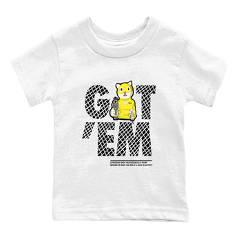 4s Vivid Sulfur shirt to match jordans Got'em Cat sneaker tees Air Jordan 4 Retro Vivid Sulfur SNRT sneaker release tees baby toddler White 2 cotton Shirt