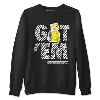 4s Vivid Sulfur shirt to match jordans Got'em Cat sneaker tees Air Jordan 4 Retro Vivid Sulfur SNRT Sneaker Release Tees unisex cotton Black 2 crew neck shirt