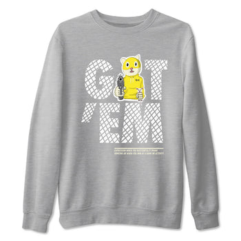 4s Vivid Sulfur shirt to match jordans Got'em Cat sneaker tees Air Jordan 4 Retro Vivid Sulfur SNRT Sneaker Release Tees unisex cotton Heather Grey 2 crew neck shirt