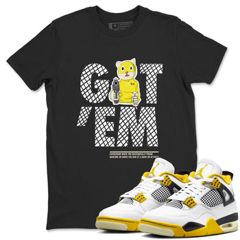4s Vivid Sulfur shirt to match jordans Got'em Cat sneaker tees Air Jordan 4 Retro Vivid Sulfur SNRT Sneaker Release Tees unisex cotton Black 1 crew neck shirt