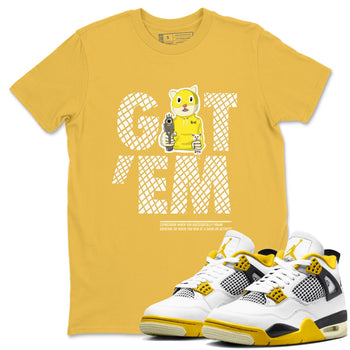 4s Vivid Sulfur shirt to match jordans Got'em Cat sneaker tees Air Jordan 4 Retro Vivid Sulfur SNRT Sneaker Release Tees unisex cotton Daisy 1 crew neck shirt