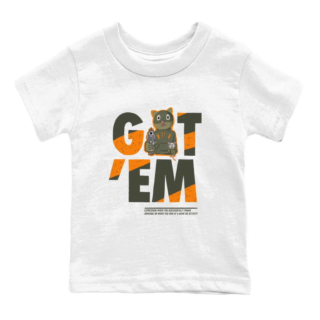 5s Olive shirt to match jordans Got'em Cat sneaker tees Air Jordan 5 Retro Olive SNRT sneaker release tees baby toddler White 2 cotton Shirt