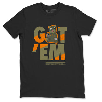 5s Olive shirt to match jordans Got'em Cat sneaker tees Air Jordan 5 Retro Olive SNRT Sneaker Release Tees unisex cotton Black 2 crew neck shirt