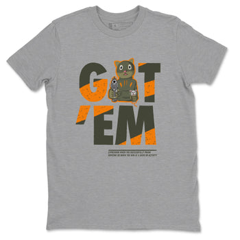 5s Olive shirt to match jordans Got'em Cat sneaker tees Air Jordan 5 Retro Olive SNRT Sneaker Release Tees unisex cotton Heather Grey 2 crew neck shirt