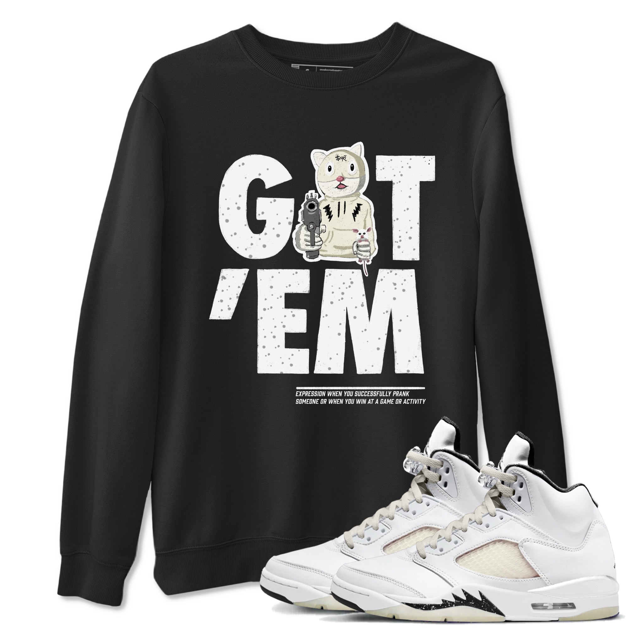 5s Sail shirt to match jordans Got'em Cat sneaker tees Air Jordan 5 SE Sail SNRT Sneaker Release Tees unisex cotton Black 1 crew neck shirt