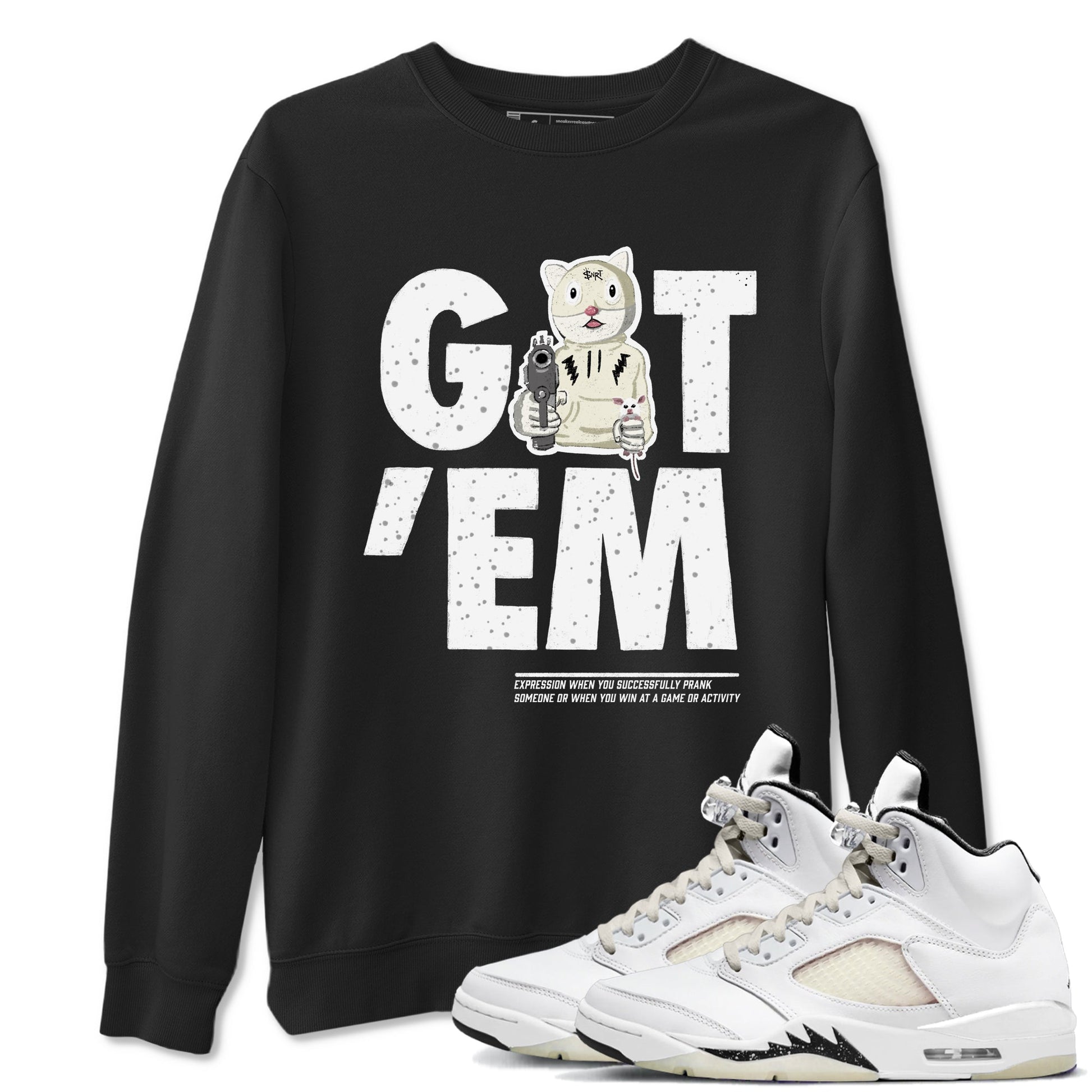 5s Sail shirt to match jordans Got'em Cat sneaker tees Air Jordan 5 SE Sail SNRT Sneaker Release Tees unisex cotton Black 1 crew neck shirt