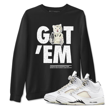 5s Sail shirt to match jordans Got'em Cat sneaker tees Air Jordan 5 SE Sail SNRT Sneaker Release Tees unisex cotton Black 1 crew neck shirt