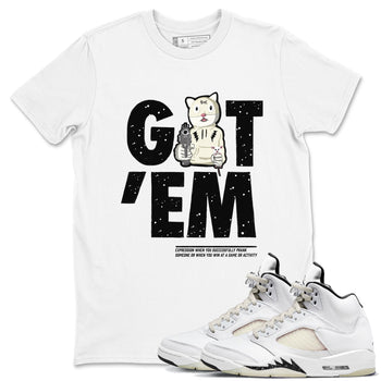 5s Sail shirt to match jordans Got'em Cat sneaker tees Air Jordan 5 SE Sail SNRT Sneaker Release Tees unisex cotton White 1 crew neck shirt