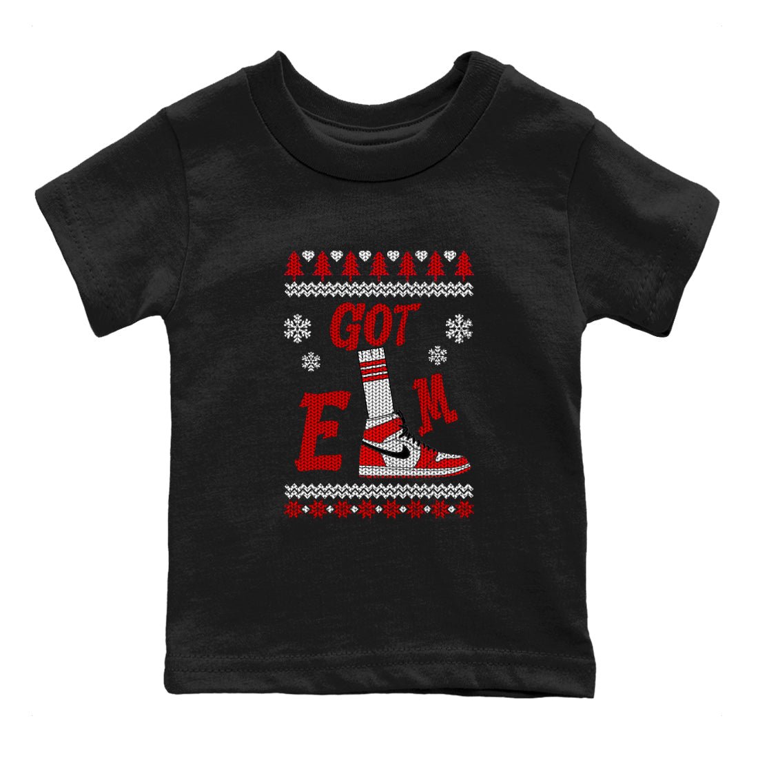 Air Jordan 1 Chicago shirt to match jordans Gotem Sweater sneaker tees Christmas dress Ugly Sweater AJ1 Chicago SNRT sneaker release tees baby toddler Black 2 cotton Shirt