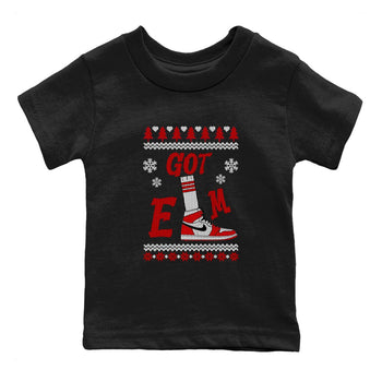 Air Jordan 1 Chicago shirt to match jordans Gotem Sweater sneaker tees Christmas dress Ugly Sweater AJ1 Chicago SNRT sneaker release tees baby toddler Black 2 cotton Shirt