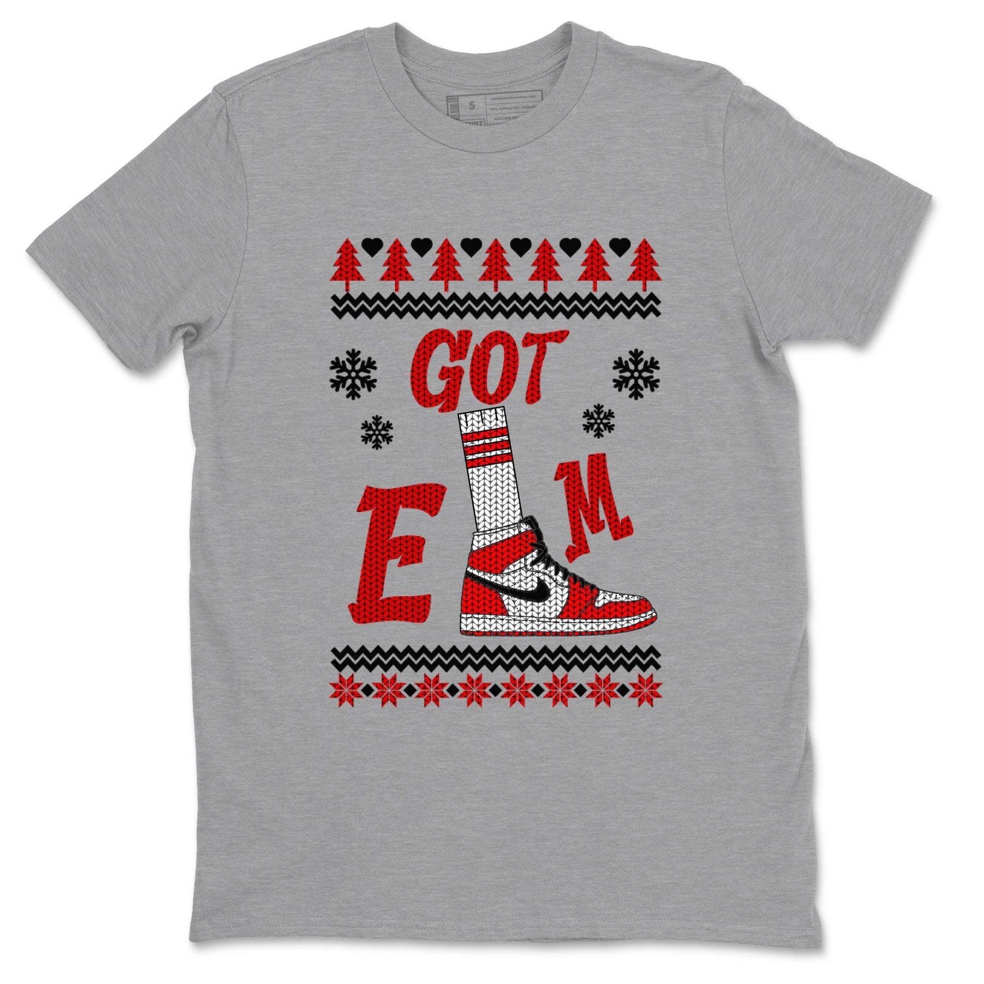 Air Jordan 1 Chicago shirt to match jordans Gotem Sweater sneaker tees Christmas dress Ugly Sweater AJ1 Chicago SNRT Sneaker Release Tees unisex cotton Heather Grey 2 crew neck shirt
