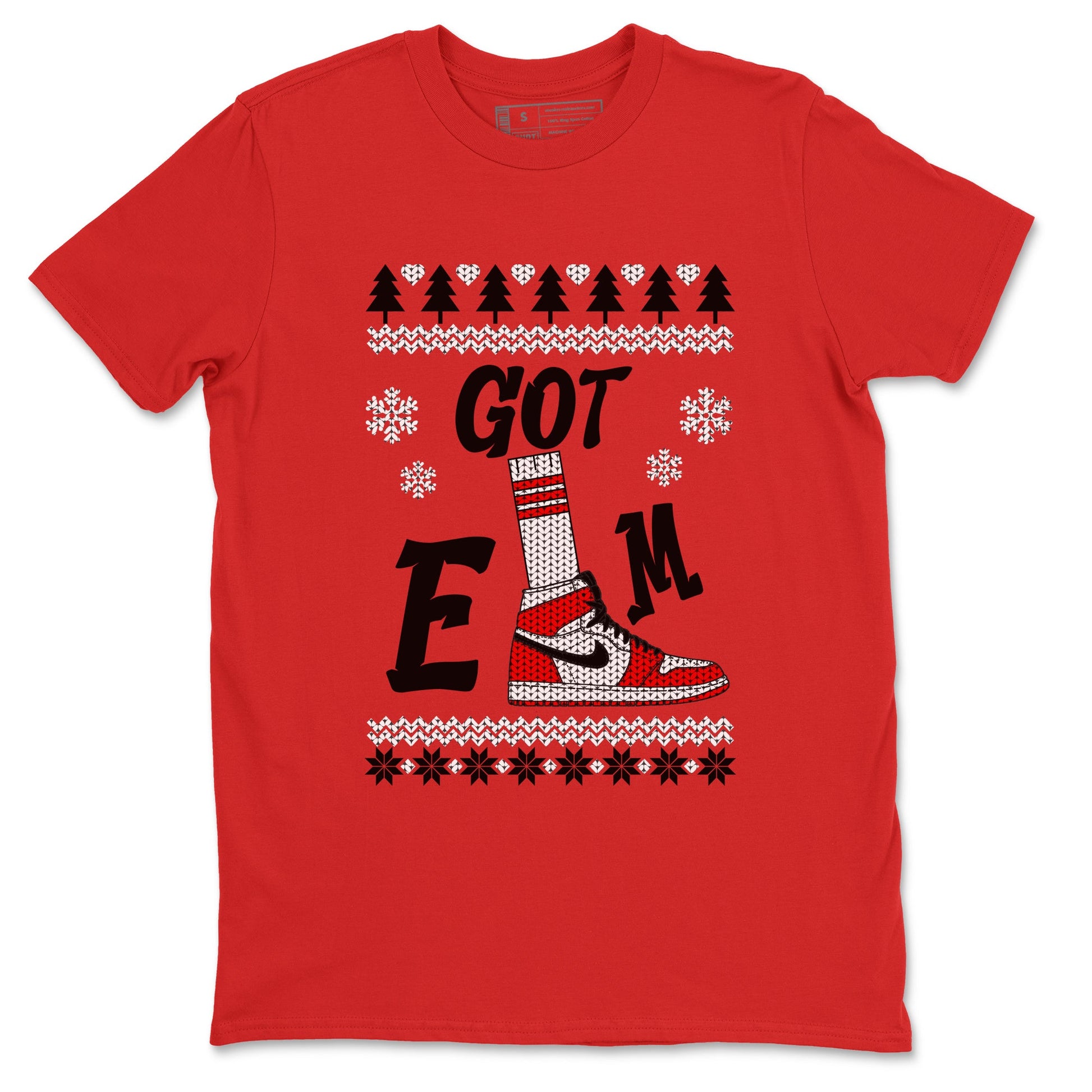Air Jordan 1 Chicago shirt to match jordans Gotem Sweater sneaker tees Christmas dress Ugly Sweater AJ1 Chicago SNRT Sneaker Release Tees unisex cotton Red 2 crew neck shirt