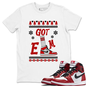 Air Jordan 1 Chicago shirt to match jordans Gotem Sweater sneaker tees Christmas dress Ugly Sweater AJ1 Chicago SNRT Sneaker Release Tees unisex cotton White 1 crew neck shirt
