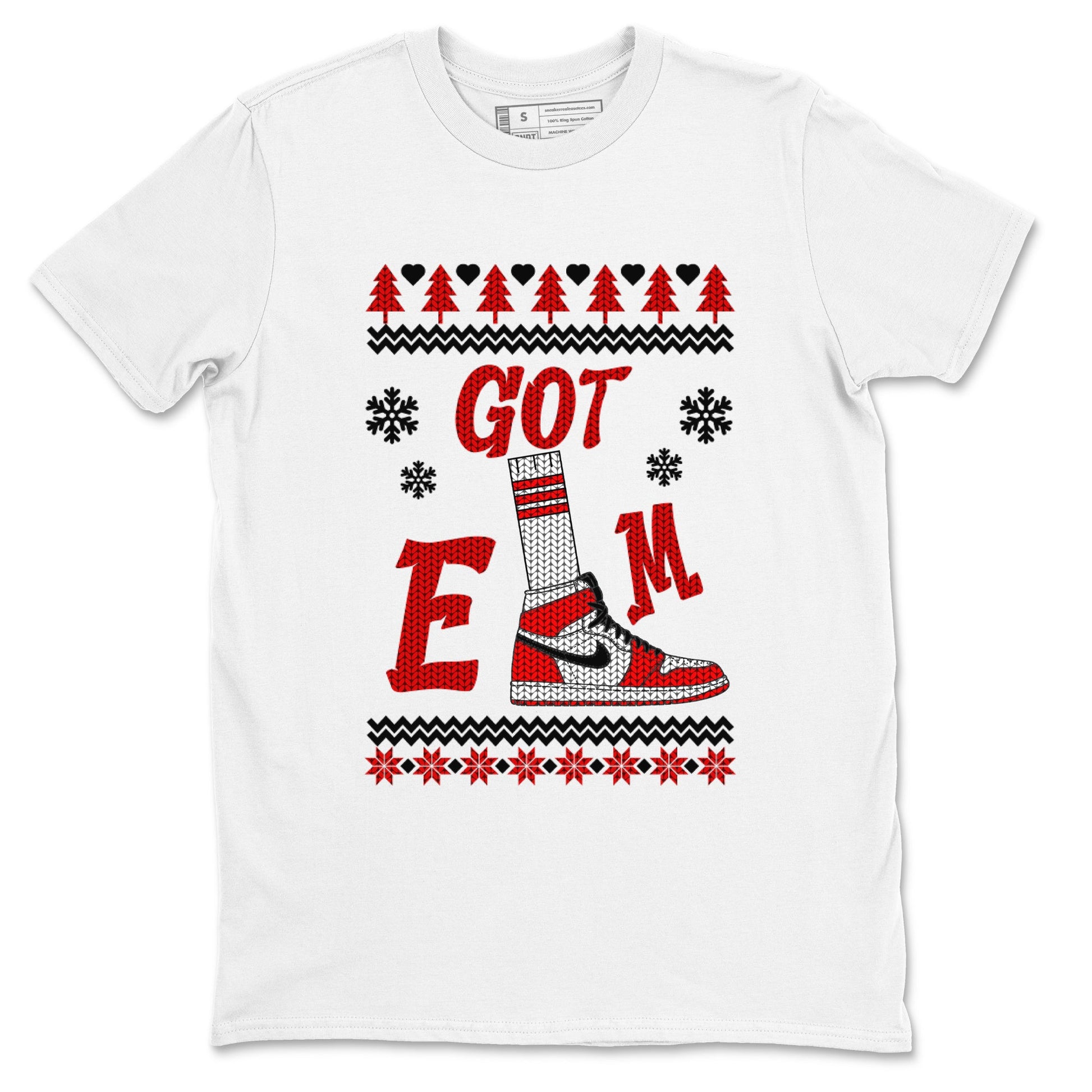 Air Jordan 1 Chicago shirt to match jordans Gotem Sweater sneaker tees Christmas dress Ugly Sweater AJ1 Chicago SNRT Sneaker Release Tees unisex cotton White 2 crew neck shirt