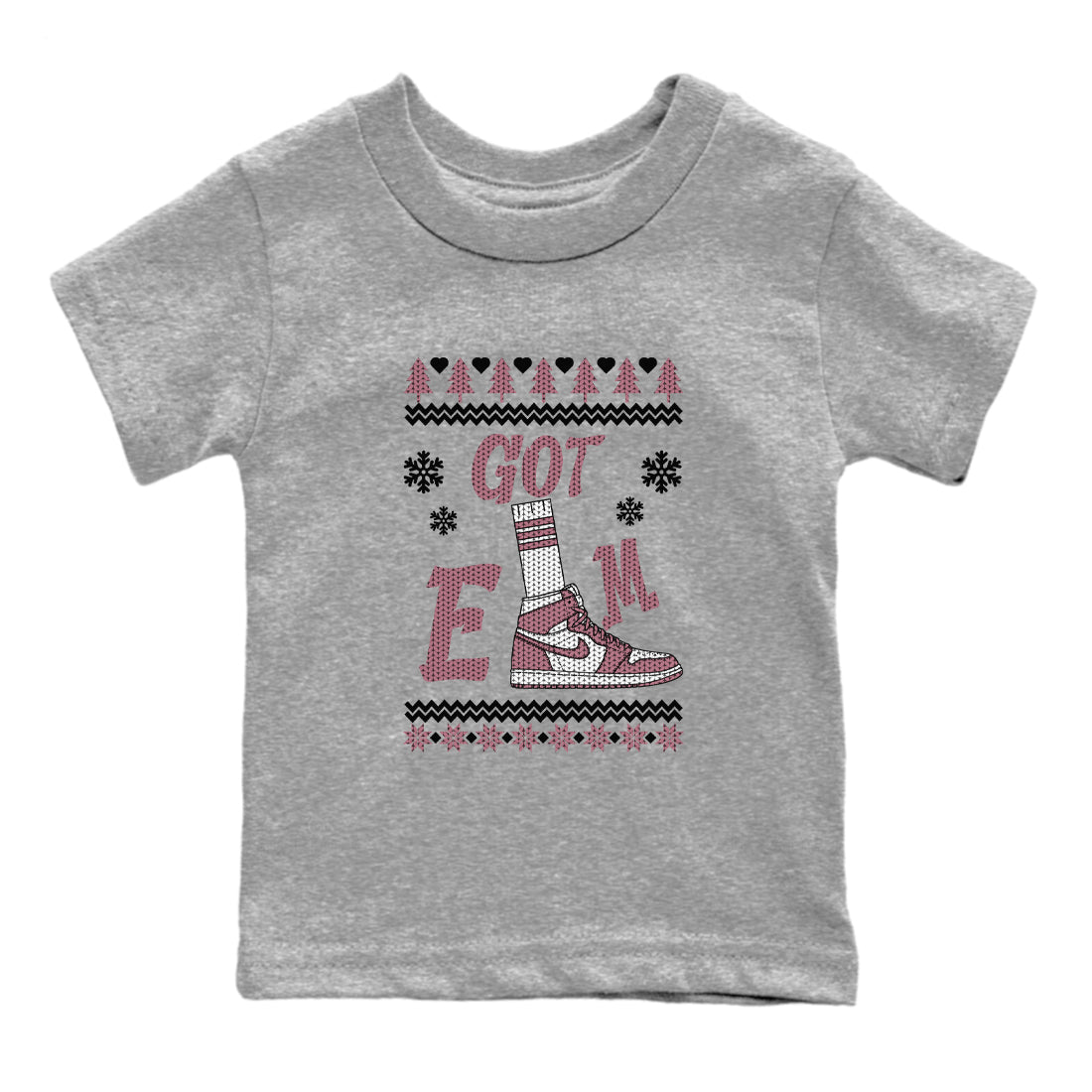 Air Jordan 1 Mauve shirt to match jordans Gotem Sweater sneaker tees Christmas dress Ugly Sweater AJ1 Mauve SNRT sneaker release tees baby toddler Heather Grey 2 cotton Shirt