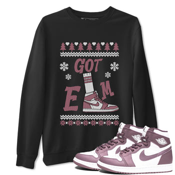 Air Jordan 1 Mauve shirt to match jordans Gotem Sweater sneaker tees Christmas dress Ugly Sweater AJ1 Mauve SNRT Sneaker Release Tees unisex cotton Black 1 crew neck shirt