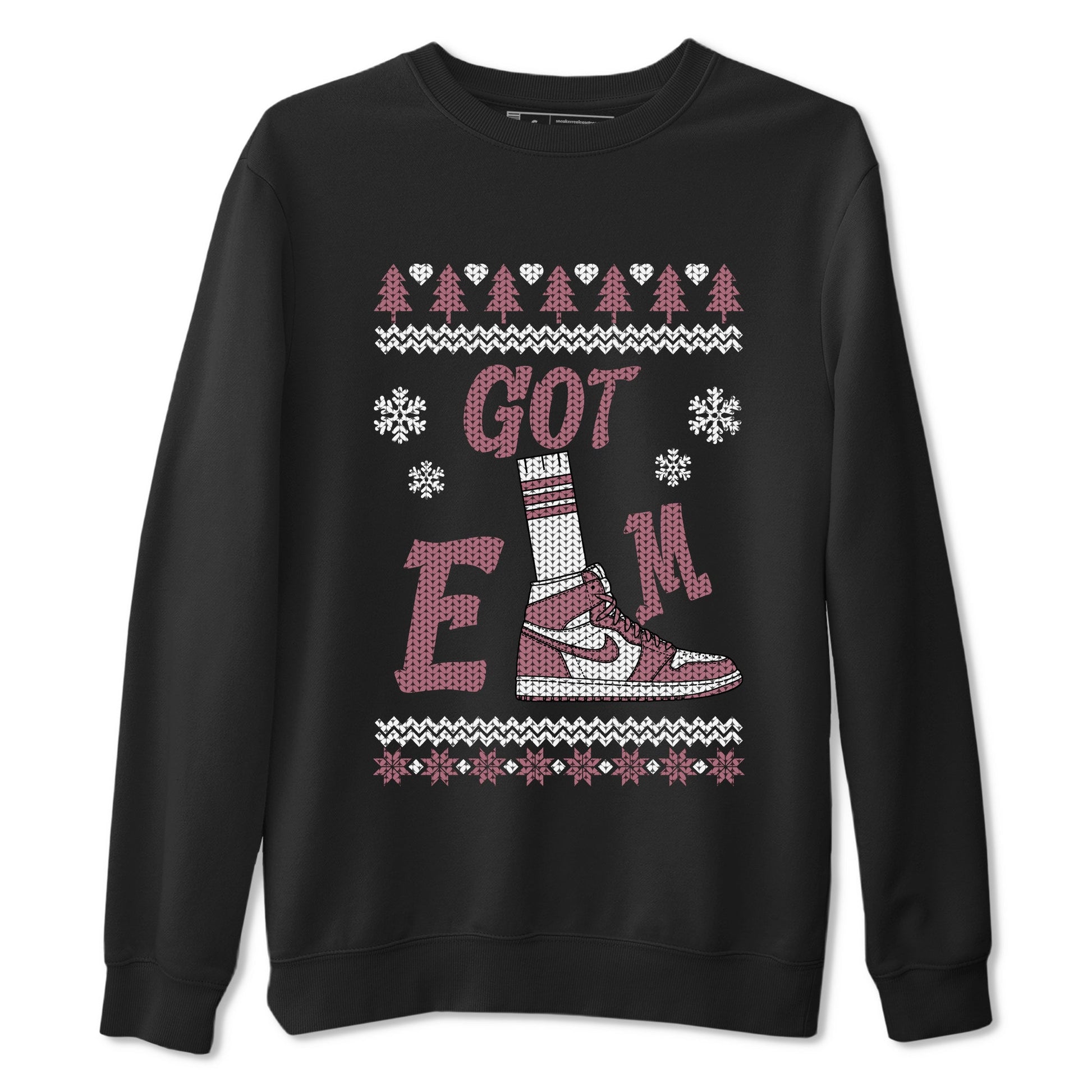 Air Jordan 1 Mauve shirt to match jordans Gotem Sweater sneaker tees Christmas dress Ugly Sweater AJ1 Mauve SNRT Sneaker Release Tees unisex cotton Black 2 crew neck shirt