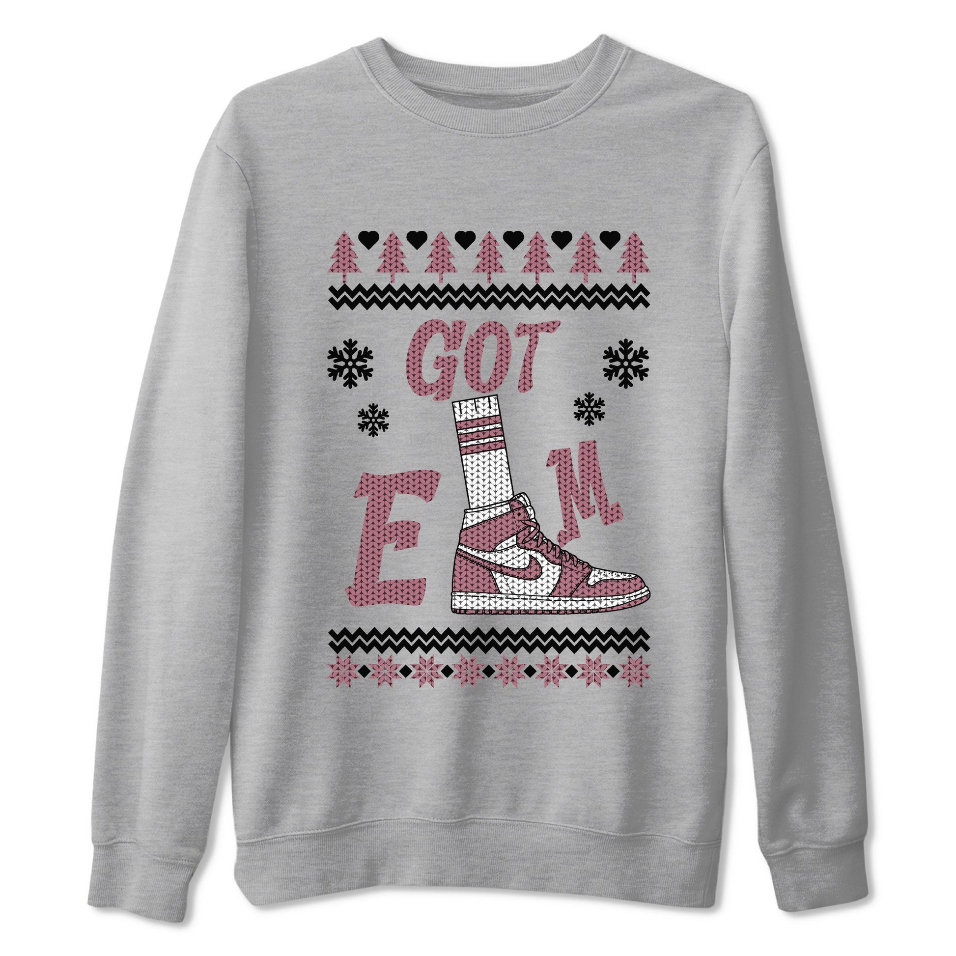 Air Jordan 1 Mauve shirt to match jordans Gotem Sweater sneaker tees Christmas dress Ugly Sweater AJ1 Mauve SNRT Sneaker Release Tees unisex cotton Heather Grey 2 crew neck shirt