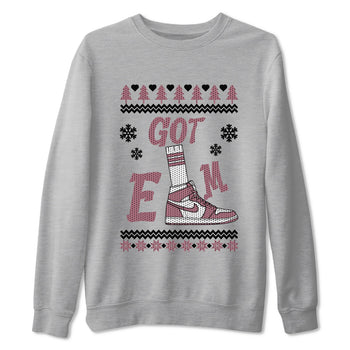 Air Jordan 1 Mauve shirt to match jordans Gotem Sweater sneaker tees Christmas dress Ugly Sweater AJ1 Mauve SNRT Sneaker Release Tees unisex cotton Heather Grey 2 crew neck shirt