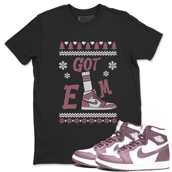 Air Jordan 1 Mauve shirt to match jordans Gotem Sweater sneaker tees Christmas dress Ugly Sweater AJ1 Mauve SNRT Sneaker Release Tees unisex cotton Black 1 crew neck shirt