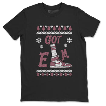 Air Jordan 1 Mauve shirt to match jordans Gotem Sweater sneaker tees Christmas dress Ugly Sweater AJ1 Mauve SNRT Sneaker Release Tees unisex cotton Black 2 crew neck shirt