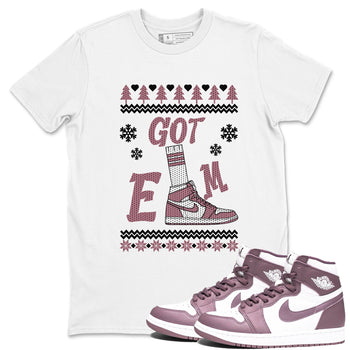 Air Jordan 1 Mauve shirt to match jordans Gotem Sweater sneaker tees Christmas dress Ugly Sweater AJ1 Mauve SNRT Sneaker Release Tees unisex cotton White 1 crew neck shirt