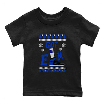 Air Jordan 1 Royal Reimagined shirt to match jordans Gotem Sweater sneaker tees Christmas dress Ugly Sweater AJ1 Royal Reimagined SNRT sneaker release tees baby toddler Black 2 cotton Shirt