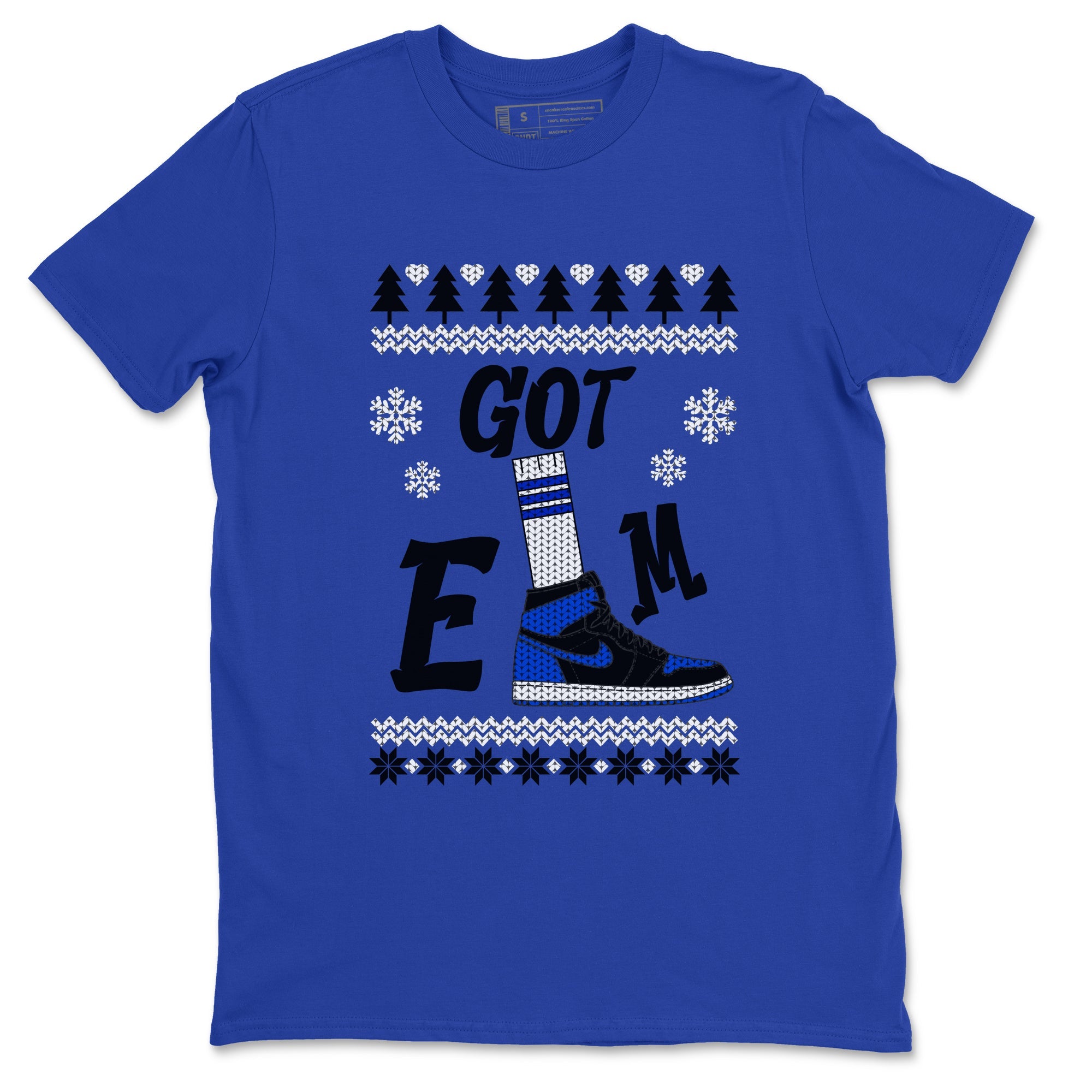 Air Jordan 1 Royal Reimagined shirt to match jordans Gotem Sweater sneaker tees Christmas dress Ugly Sweater AJ1 Royal Reimagined SNRT Sneaker Release Tees unisex cotton Royal Blue 2 crew neck shirt