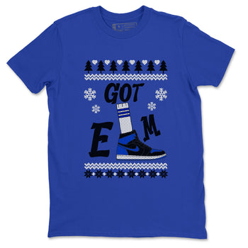Air Jordan 1 Royal Reimagined shirt to match jordans Gotem Sweater sneaker tees Christmas dress Ugly Sweater AJ1 Royal Reimagined SNRT Sneaker Release Tees unisex cotton Royal Blue 2 crew neck shirt