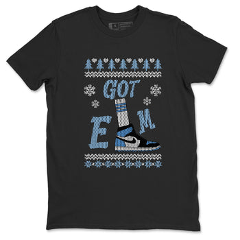 Air Jordan 1 UNC Toe shirt to match jordans Gotem Sweater sneaker tees Christmas dress Ugly Sweater AJ1 UNC Toe SNRT Sneaker Release Tees unisex cotton Black 2 crew neck shirt