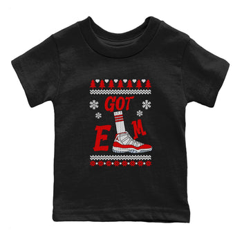 Air Jordan 11 Cherry shirt to match jordans Gotem Sweater sneaker tees Christmas dress Ugly Sweater AJ11 Cherry SNRT sneaker release tees baby toddler Black 2 cotton Shirt