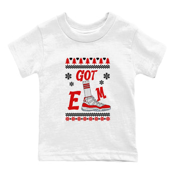Air Jordan 11 Cherry shirt to match jordans Gotem Sweater sneaker tees Christmas dress Ugly Sweater AJ11 Cherry SNRT sneaker release tees baby toddler White 2 cotton Shirt