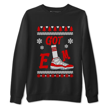Air Jordan 11 Cherry shirt to match jordans Gotem Sweater sneaker tees Christmas dress Ugly Sweater AJ11 Cherry SNRT Sneaker Release Tees unisex cotton Black 2 crew neck shirt