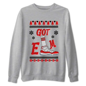 Air Jordan 11 Cherry shirt to match jordans Gotem Sweater sneaker tees Christmas dress Ugly Sweater AJ11 Cherry SNRT Sneaker Release Tees unisex cotton Heather Grey 2 crew neck shirt