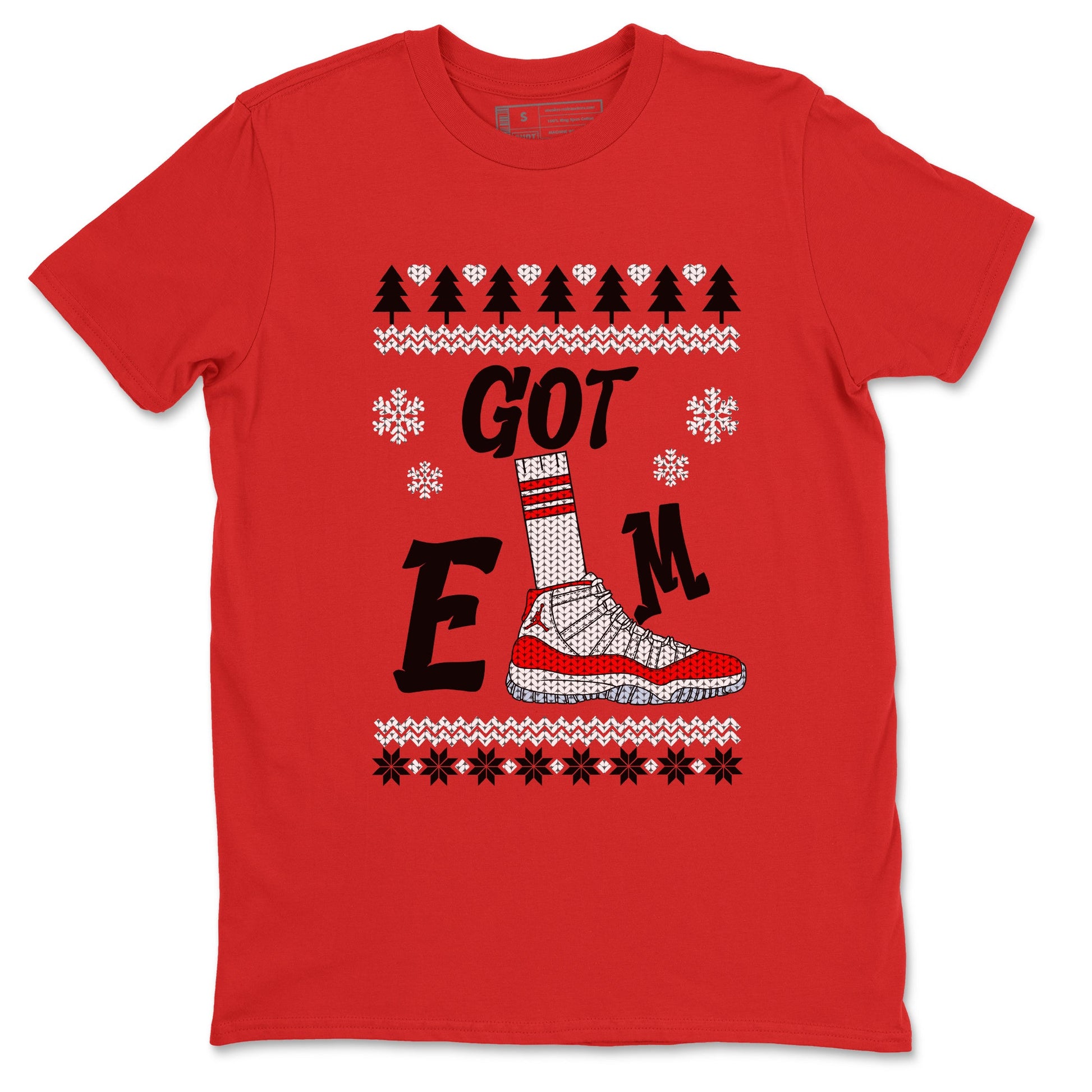 Air Jordan 11 Cherry shirt to match jordans Gotem Sweater sneaker tees Christmas dress Ugly Sweater AJ11 Cherry SNRT Sneaker Release Tees unisex cotton Red 2 crew neck shirt