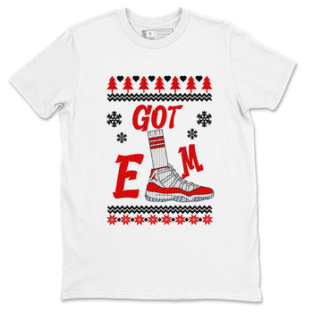 Air Jordan 11 Cherry shirt to match jordans Gotem Sweater sneaker tees Christmas dress Ugly Sweater AJ11 Cherry SNRT Sneaker Release Tees unisex cotton White 2 crew neck shirt
