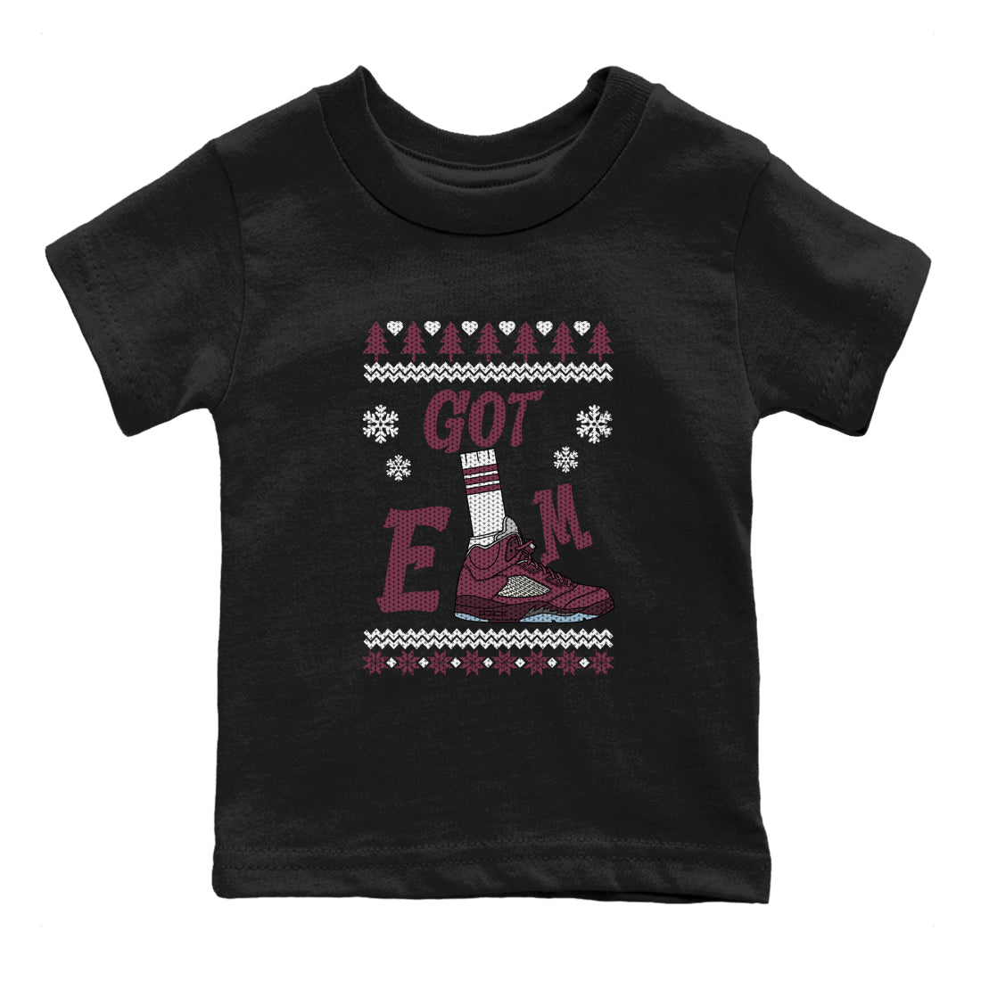 Air Jordan 5 Burgundy shirt to match jordans Gotem Sweater sneaker tees Christmas dress Ugly Sweater AJ5 Burgundy SNRT sneaker release tees baby toddler Black 2 cotton Shirt